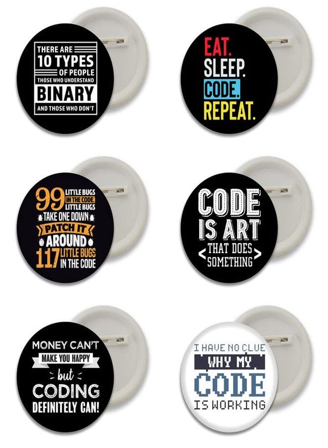 دبابيس دائرية للمبرمجين والمطورين ومحترفي تكنولوجيا المعلومات، متوفرة للأولاد والبنات والرجال والنساء، مناسبة للحقائب وحقائب الظهر، كهدية عيد ميلاد، مقاس 58 مم